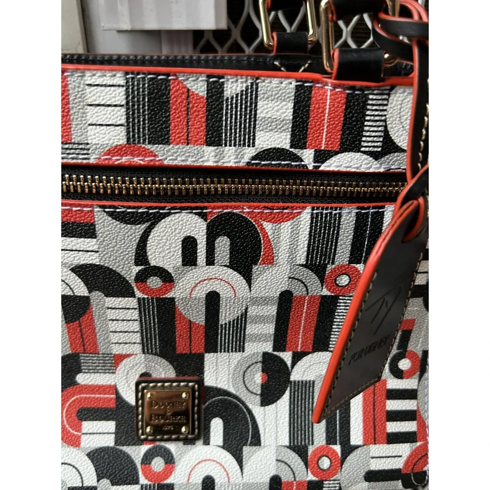 Dooney & Bourke Disney Mickey Mouse Pop Art Geometric Tote Bag Black Red White
